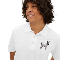 Japanese Terrier - Men's Piqué Polo with Dog Print