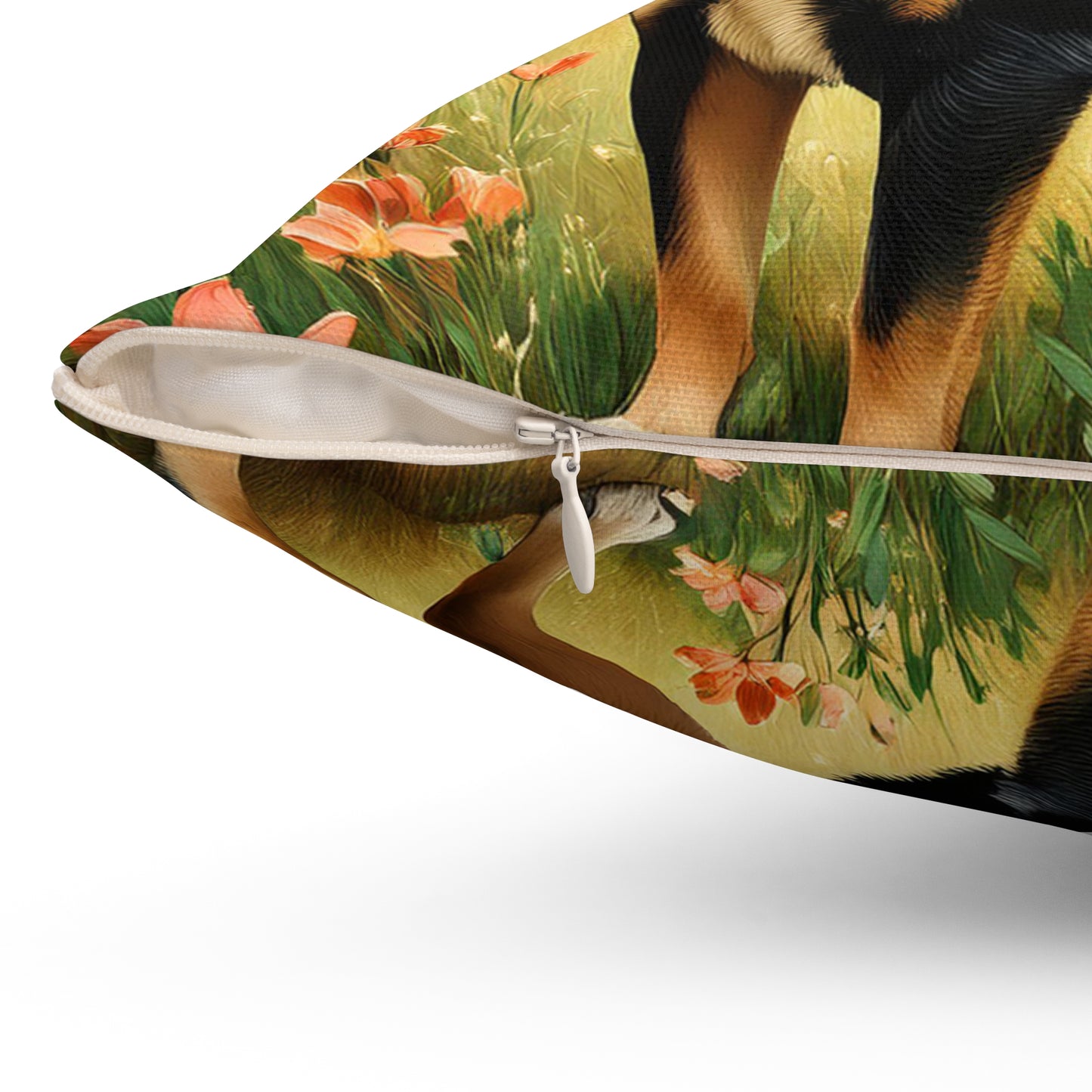 Black & Tan Shiba Inu - Spun Polyester Throw Pillow