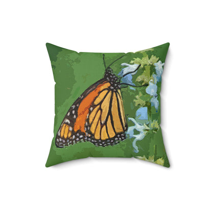 Monarch Butterfly Spun Polyester Throw Pillow