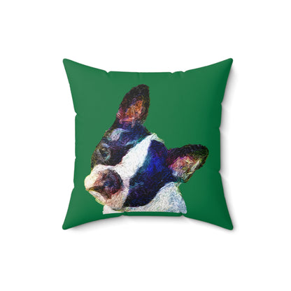 Boston Terrier 'Skipper' Spun Polyester Throw Pillow