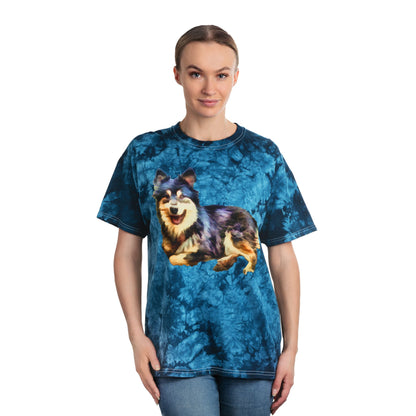 Finnish Lapphund Unisex Cotton Tie-Dye Tee, Crystal