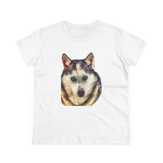 Siberian Husky "Sacha" Women's Midweight Cotton Tee