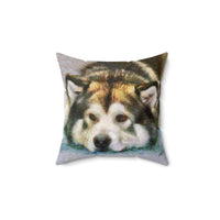 Alaskan Malamute  -  Spun Polyester Throw Pillow