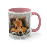 Shetland Sheep Dog - Sheltie 'Sleepy Sheltie' Accent Coffee Mug, 11oz