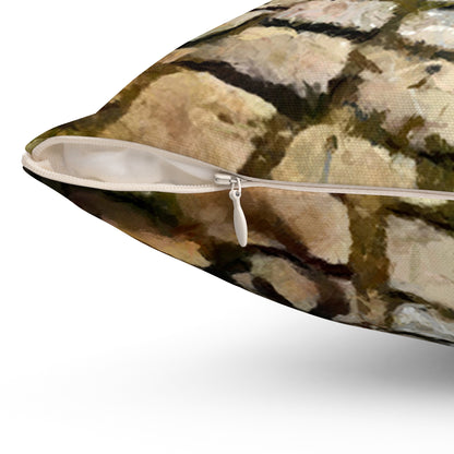 Night Cat Prowling - Spun Polyester Throw Pillow