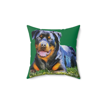 Rottweiler 'Lina' Spun Polyester Throw  Pillow