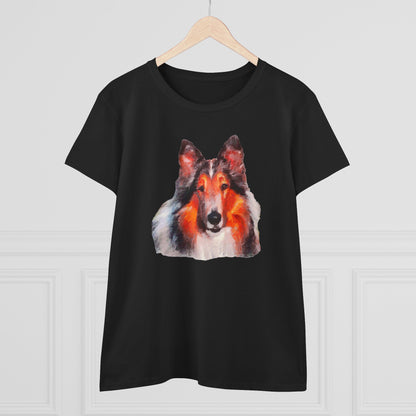 Collie - Rough Coated - Women's Midweight Cotton Tee