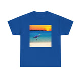 Blue Heron in Sunset Unisex Heavy Cotton Tee