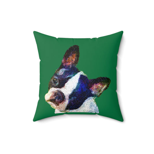 Boston Terrier 'Skipper' Spun Polyester Throw Pillow