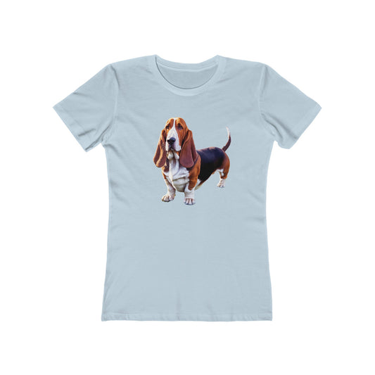 Basset Hound Women's Slim Fit Ringspun Cotton Tee