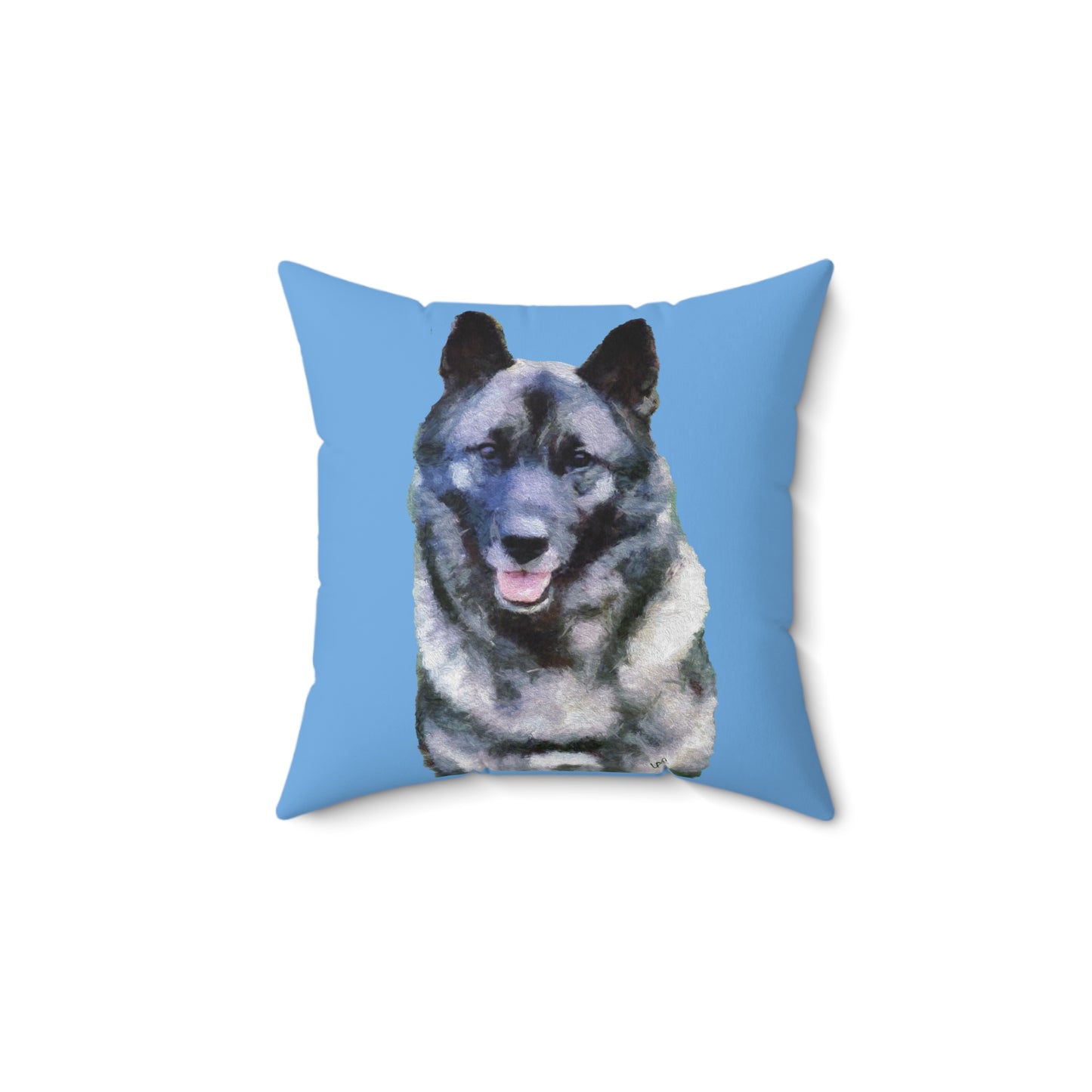 Norwegian Elkhound Spun Polyester Throw Pillow