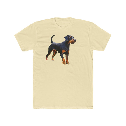 Deutscher Jagdterrier Men's Fitted Cotton Crew Tee
