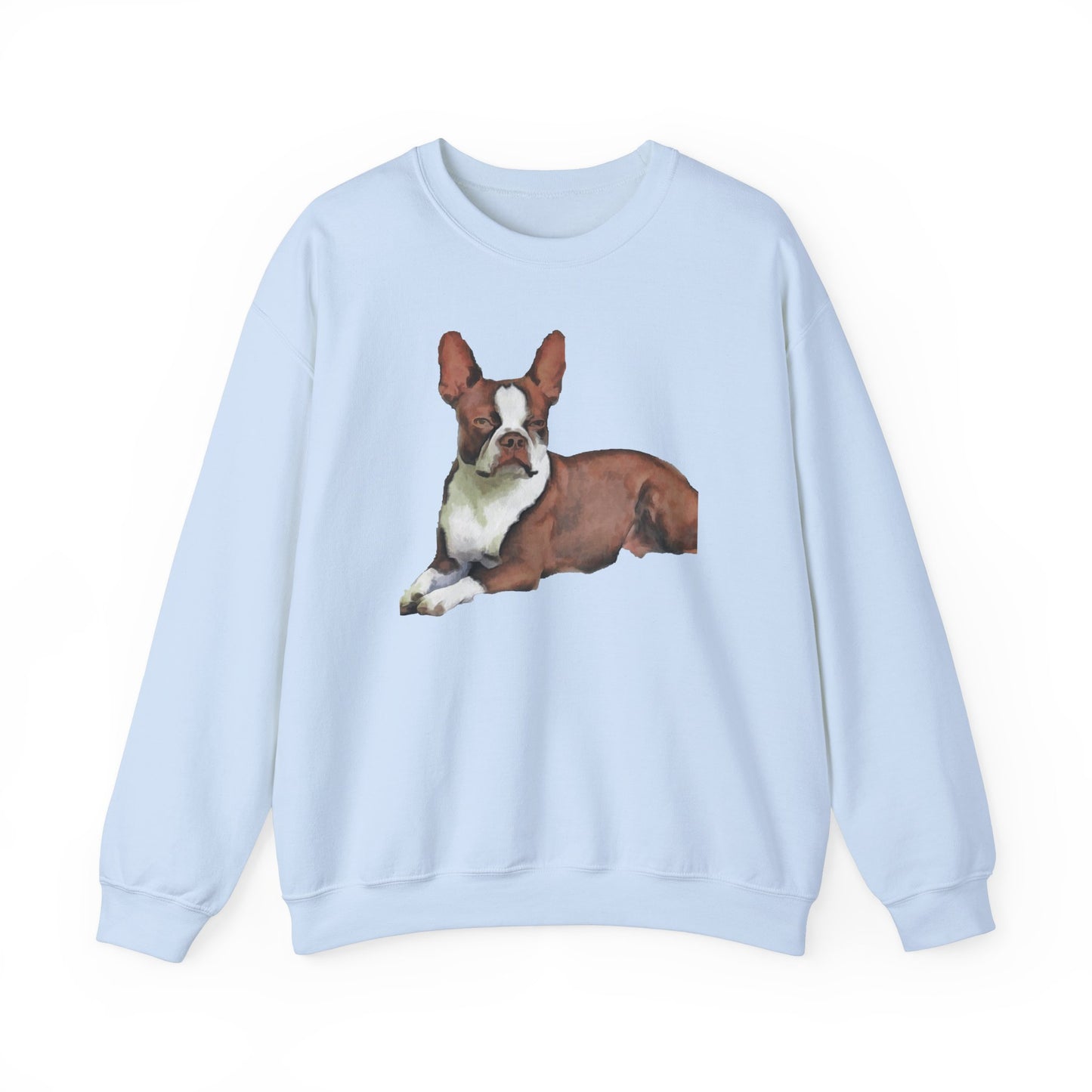 Boston Terrier - Brown & White Unisex 50/50 Crewneck Sweatshirt