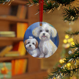 Maltese Christmas Tree Metal Ornaments