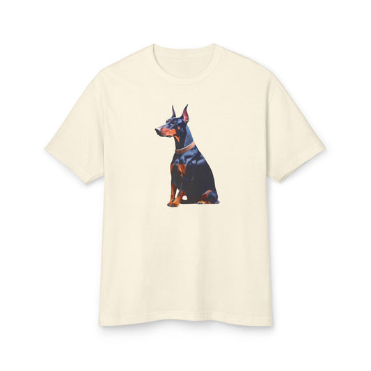 Doberman Pinscher Unisex Relaxed Fit Heavyweight Cotton Tee