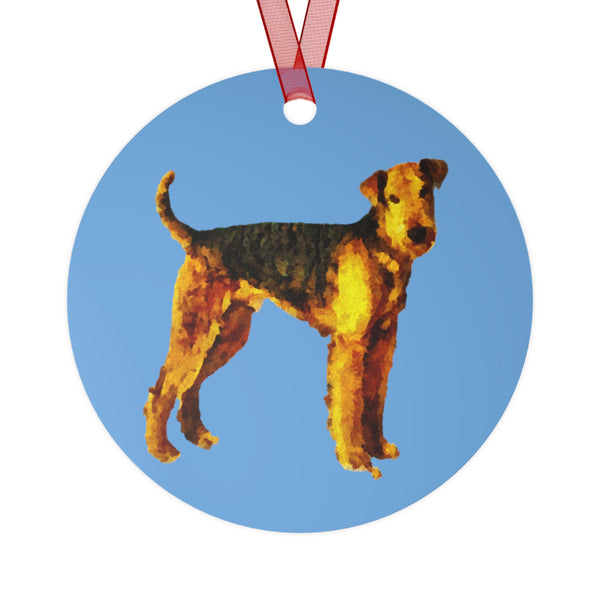 Airedale Terrier 'Lucy' Metal Ornaments  -