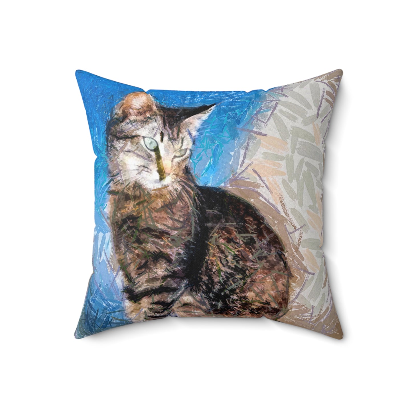 Cat 'Teris of Tinos' Spun Polyester Throw Pillow