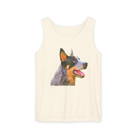 Blue Heeler 'Percy'  Australian Cattle Dog  - Unisex Relaxed Fit Ringspun Cotton Tank Top