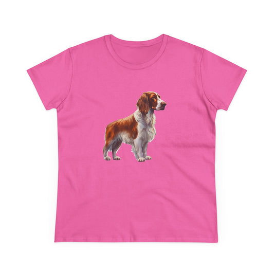Irish Red & White Setter Women's Midweight Cotton Tee