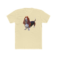 Basset Hound  --  Men's Fitted Cotton Crew Tee