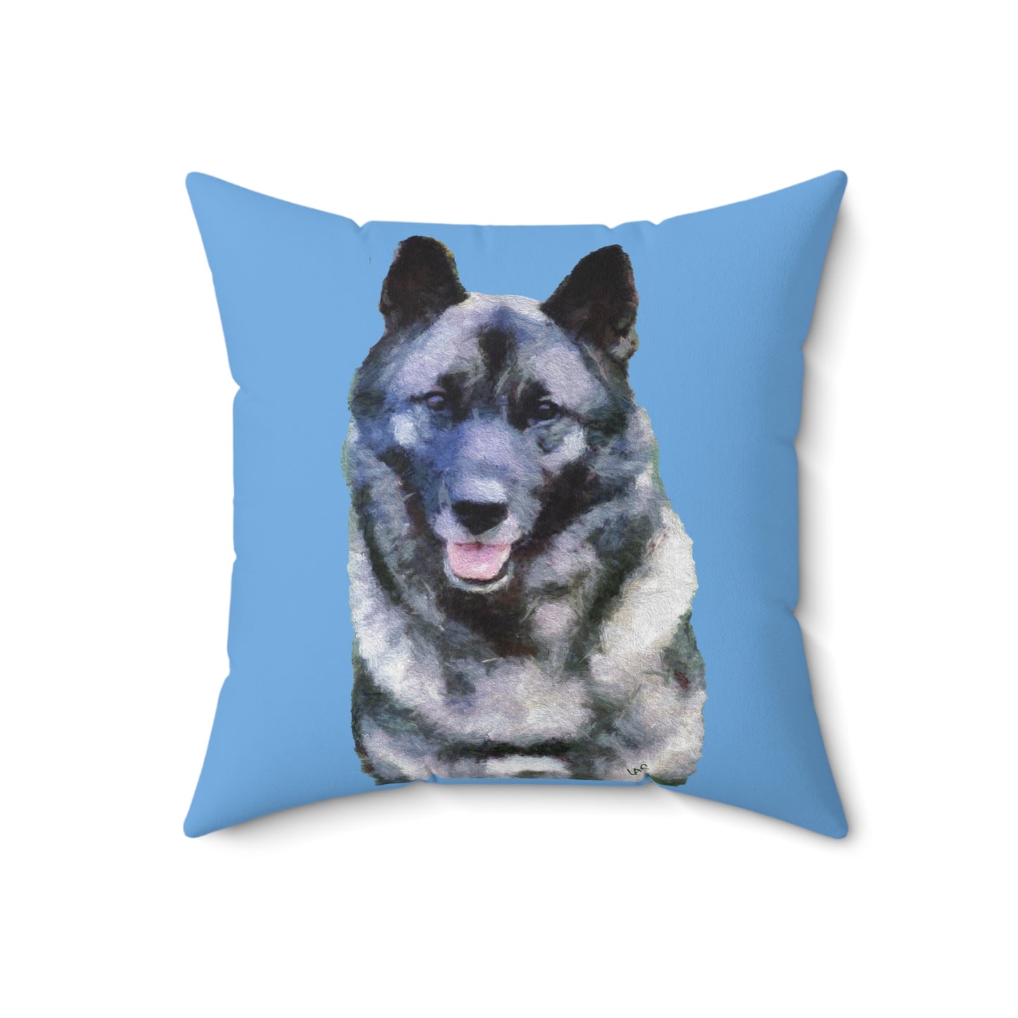 Norwegian Elkhound Spun Polyester Throw Pillow