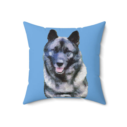 Norwegian Elkhound Spun Polyester Throw Pillow