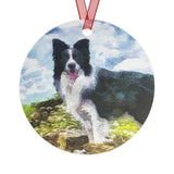 Border Collie '#1' Metal Ornaments