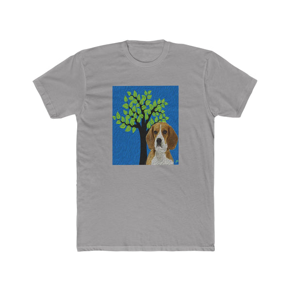 Beagle 'Hopper' Men's Fitted Cotton Crew Tee