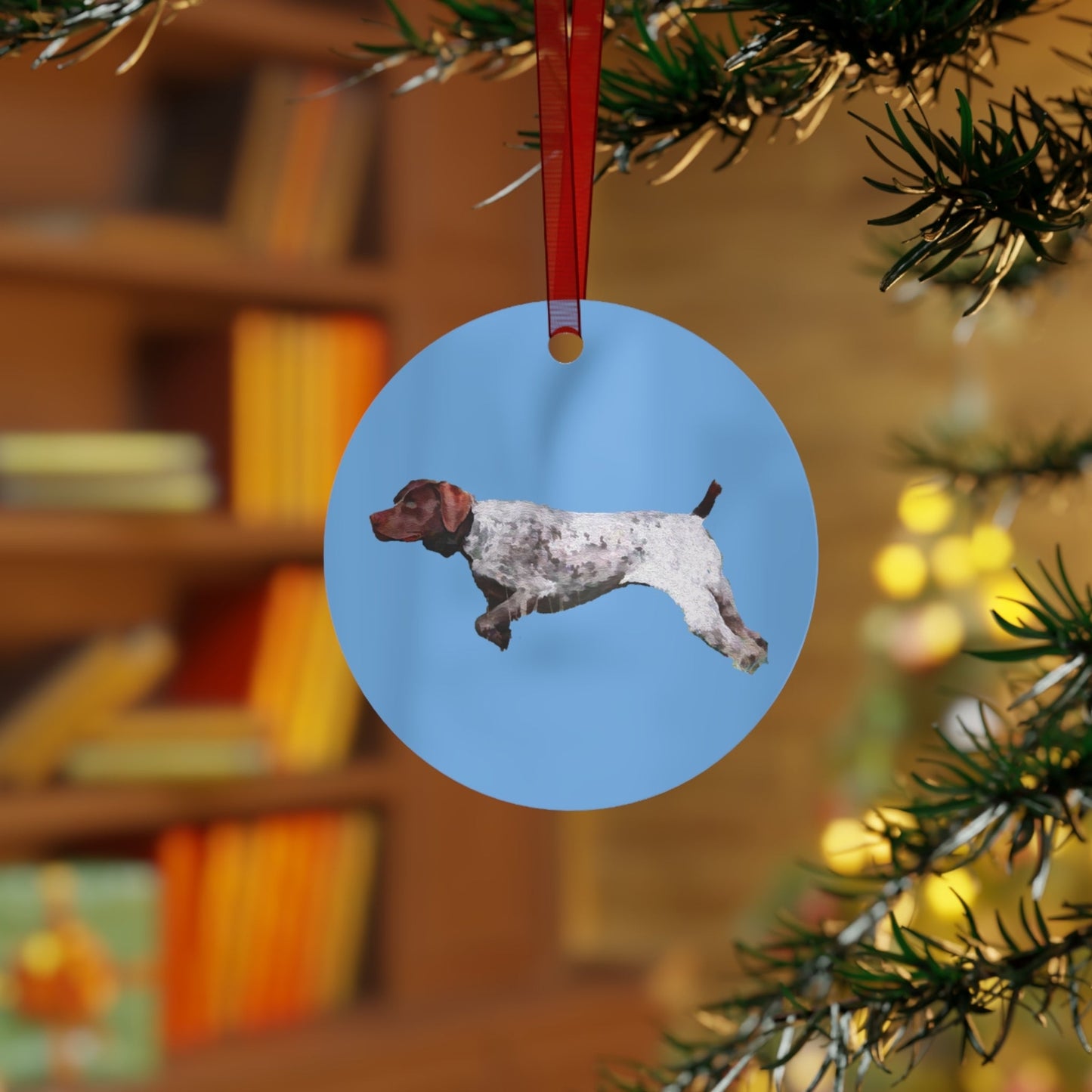 German Shorthiair P:ointer 'On Point' Christmas Tree  Metal Ornaments