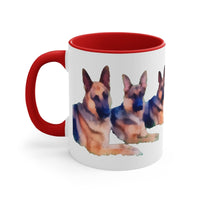 German Shepherd Trio Accent Ceramic Coffee Mug, 11oz