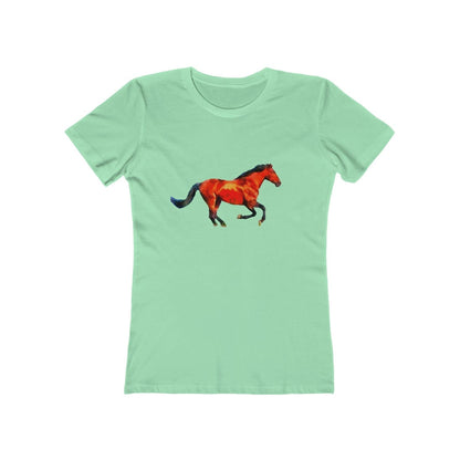 Horse 'Old Red' Women's Slim Fit Ringspun Cotton T-Shirt
