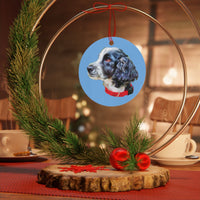 Tango Christmas Tree Metal Ornaments Featuring English Cocker Spaniel