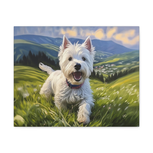 Westie Canvas Gallery Wrap - 20 x 16 inches