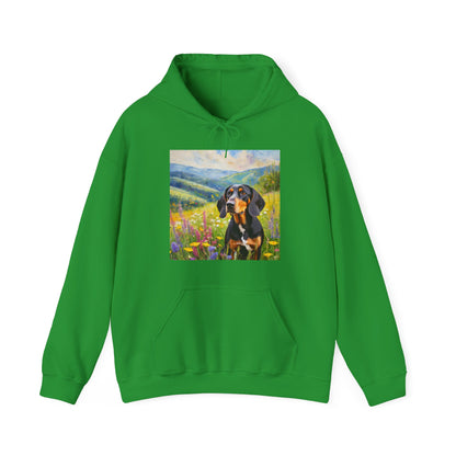 Black & Tan Coonhound Unisex 50/50 Hooded Sweatshirt