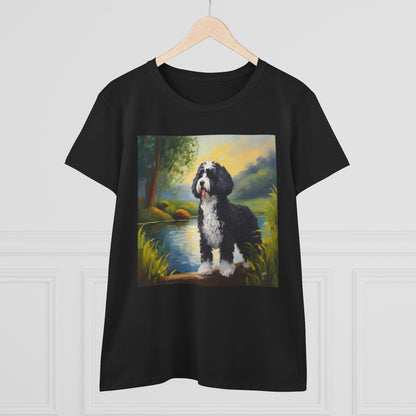 Portuguese Water Dog Women's Midweight Cotton Tee