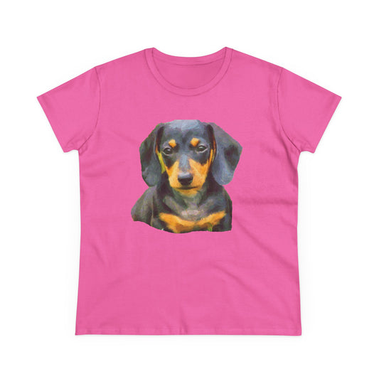 Dachshund 'Doxie #2' Women's Midweight Cotton Tee
