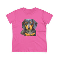 Dachshund 'Doxie #2' Women's Midweight Cotton Tee