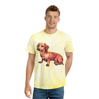Dachshund 'Simone' Unisex Cotton Tie-Dye Tee, Cyclone