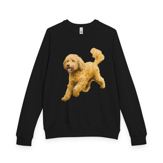 Goldendoodle Unisex French Terry Raglan Crewneck Long Sleeve