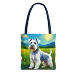 White Schnauzer Polyester Tote Bag (AOP)