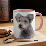Watercolor Hungarian Pumi Dog Accent Mug — Cute Small Dog Portrait 11oz