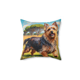 Australian Terrier Spun Polyester Throw Pillow