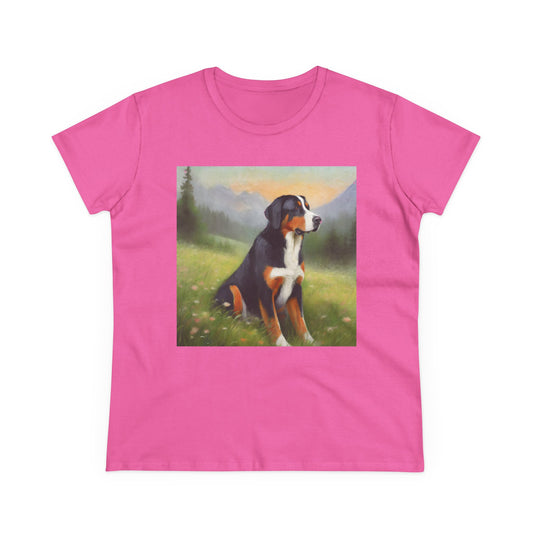 Greater Swiss Mountain Dog Women's Midweight Cotton Tee