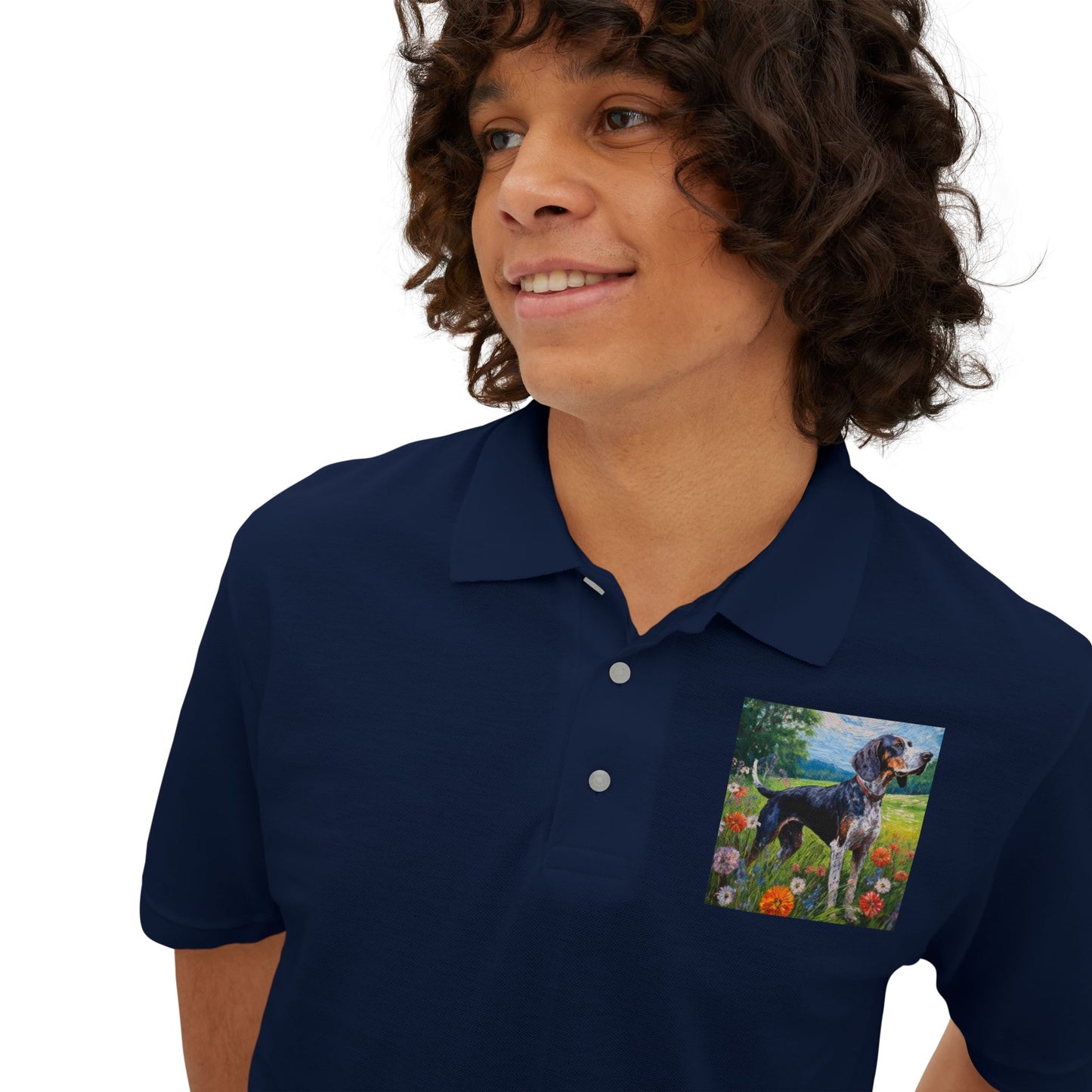 Bluetick Coonhound Men's Piqué Polo Shirt