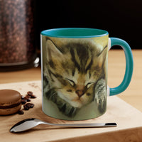 Sleepy Brucie the Cat - Ceramic Accent Coffee Mug, 11oz