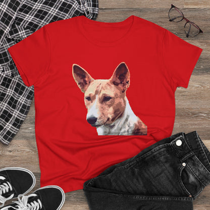 Basenji Women's Midweight Cotton Tee - A Whisper of Comfort