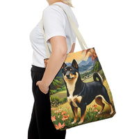 Black & Tan Shiba Inu  -  Polyester Tote Bag (AOP)