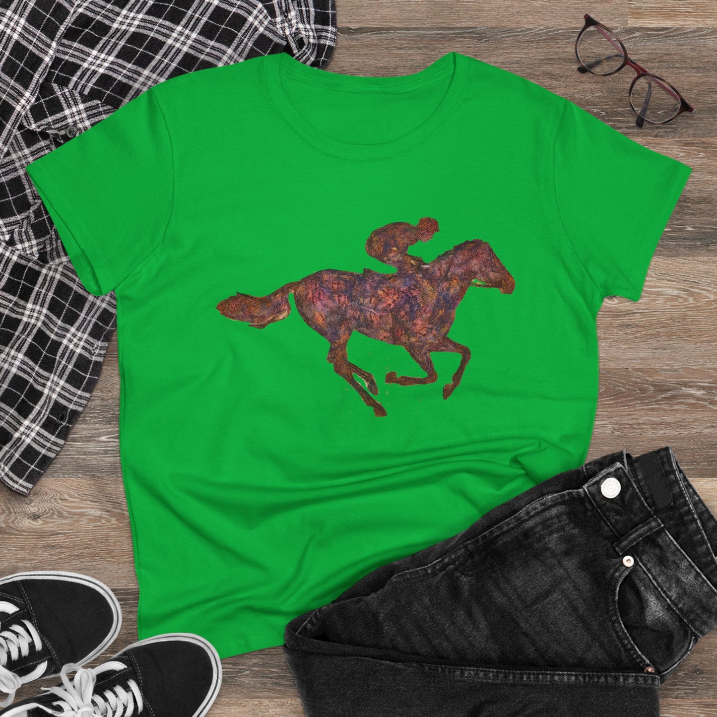 Race Horse Women's Midweight Cotton Tee