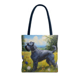 Kerry Blue Terrier Polyester Tote Bag with Artistic Painting