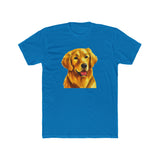 Golden Retriever 'Beau' Men's Fitted Cotton Crew Tee